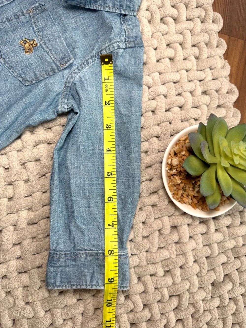 Gap Baby | Chambray Collared Shirt in Washed Medium Blue | 12-18 Months